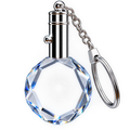 Circle crystal LED keychain