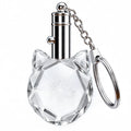 Cat crystal LED keychain