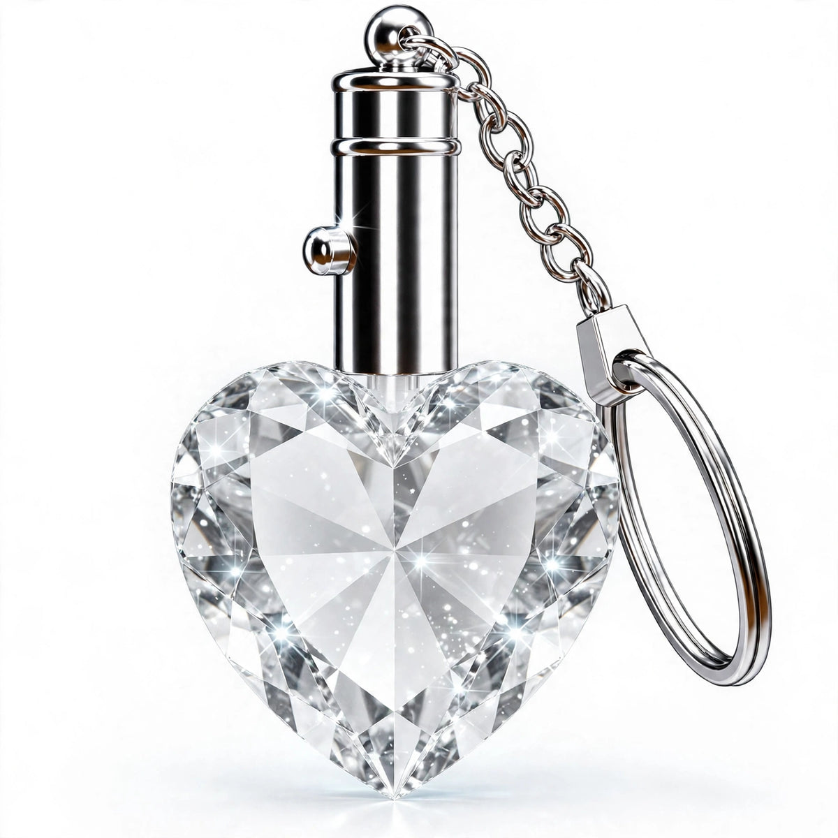 Heart crystal LED keychain