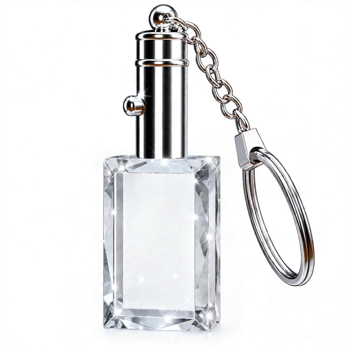 Rectangle crystal LED keychain