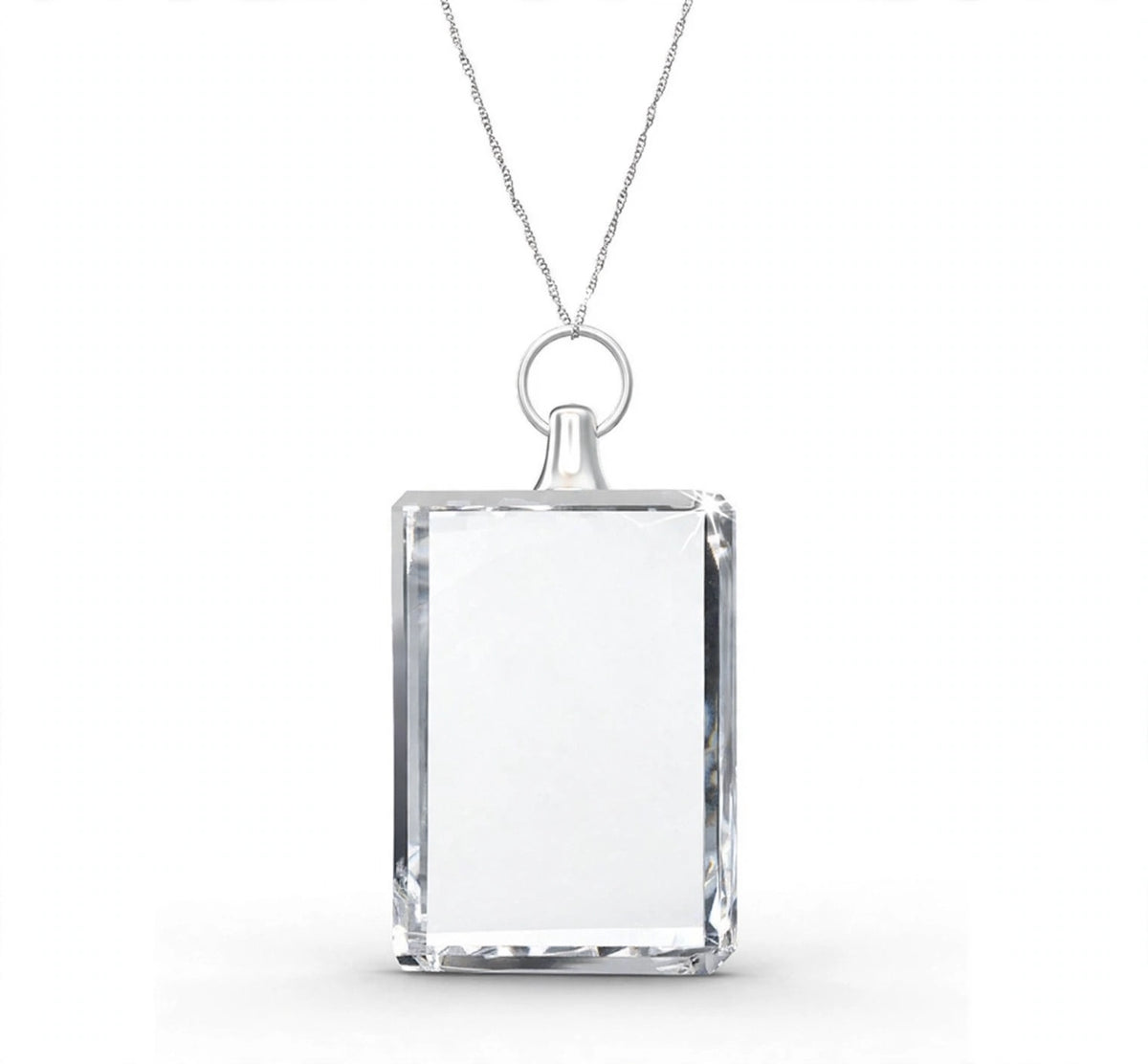 Personalized 3D Photo Crystal Necklace – Rectangle